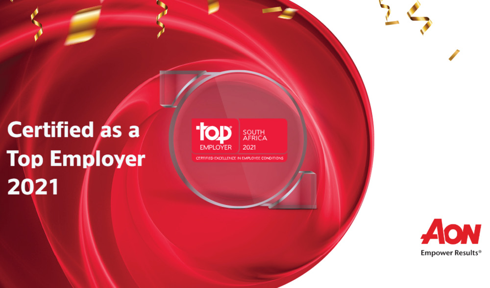 Aon South Africa recognised as a Top Employer 2021